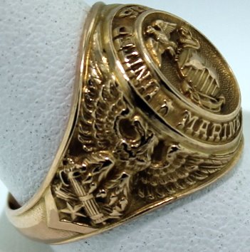 Antique Maybe WWII United States Marine Corps 10k Gold Ring 8.7 Grams ...